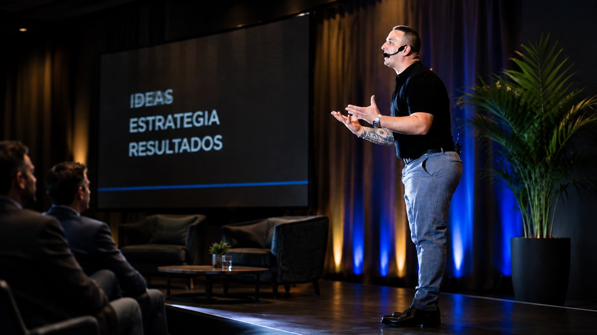 Germán Kuttnick dictando una conferencia corporativa